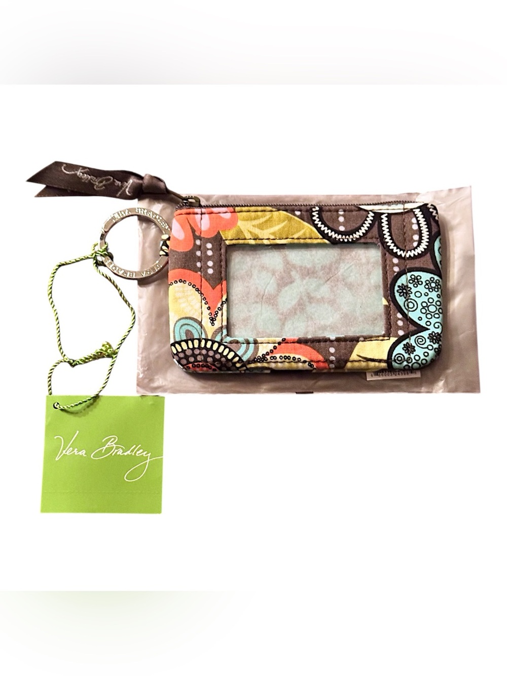 Vera Bradley Retired 2014 Flower Shower Zip ID Case NWT Deadstock